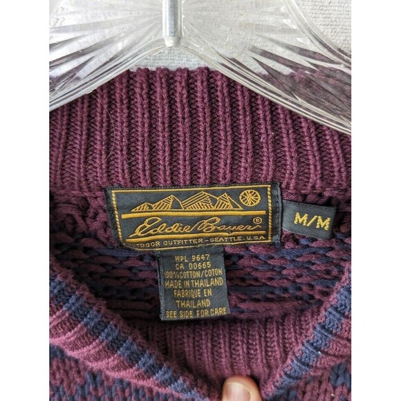 Vintage 90's Eddie Bauer Knit Sweater Men's Size Medium - Picture 5 of 11